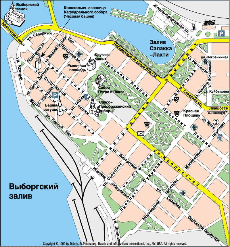 Карта центра Выборга