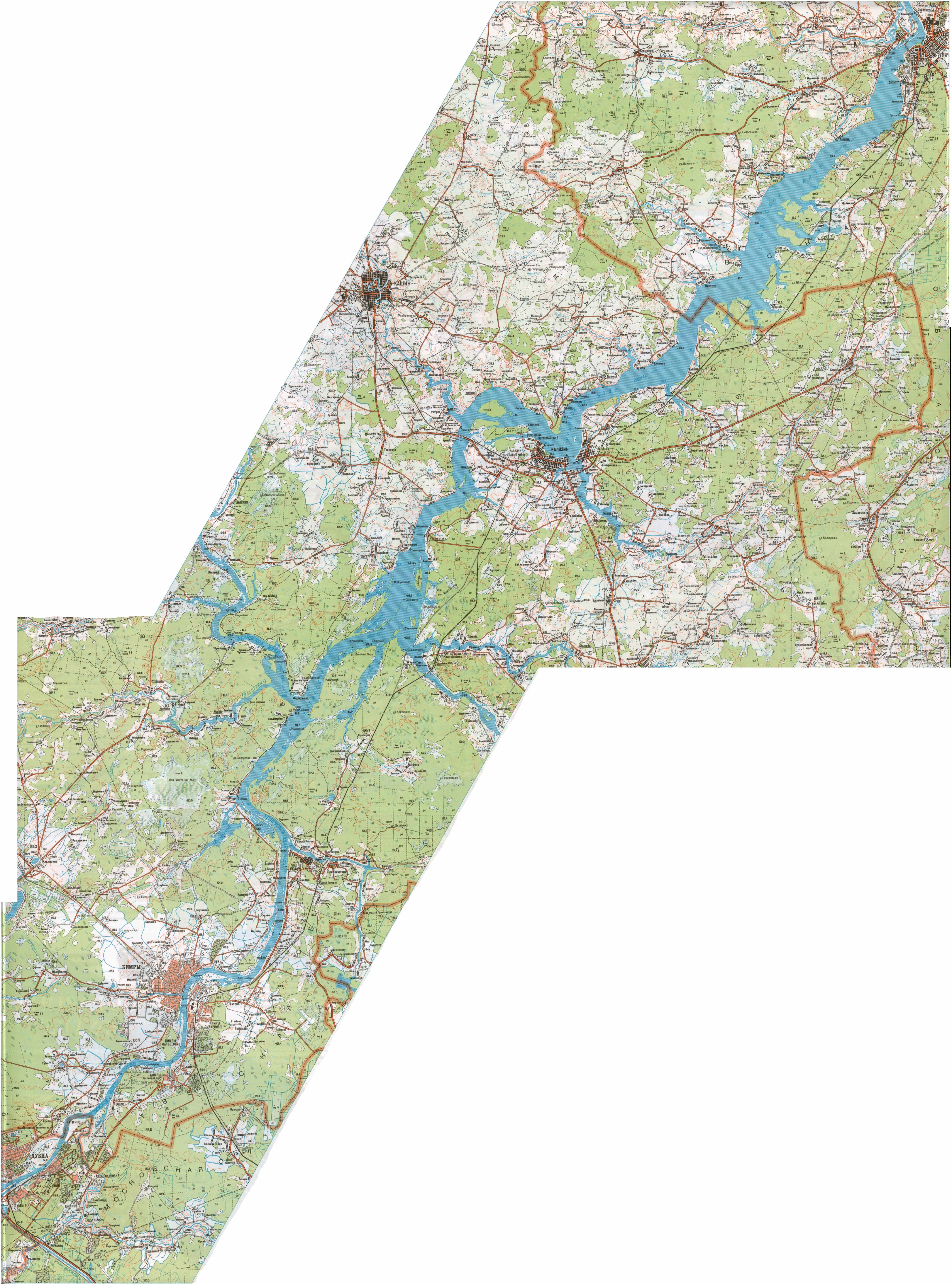 Карта Угличского водохранилища на реке Волга