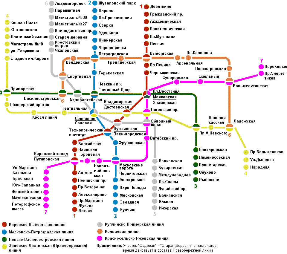 Карта СПб метро по планам 1985 года на 2005 год.<br>
К какому году оно будет таким?