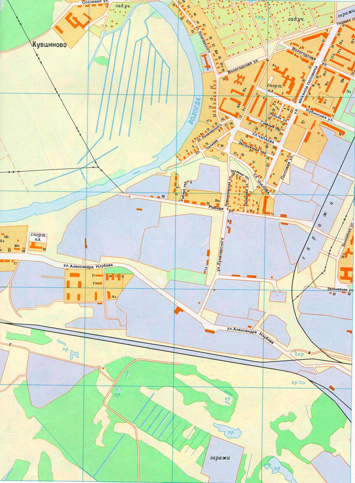 Старая карта вологды подробная 1960 1980