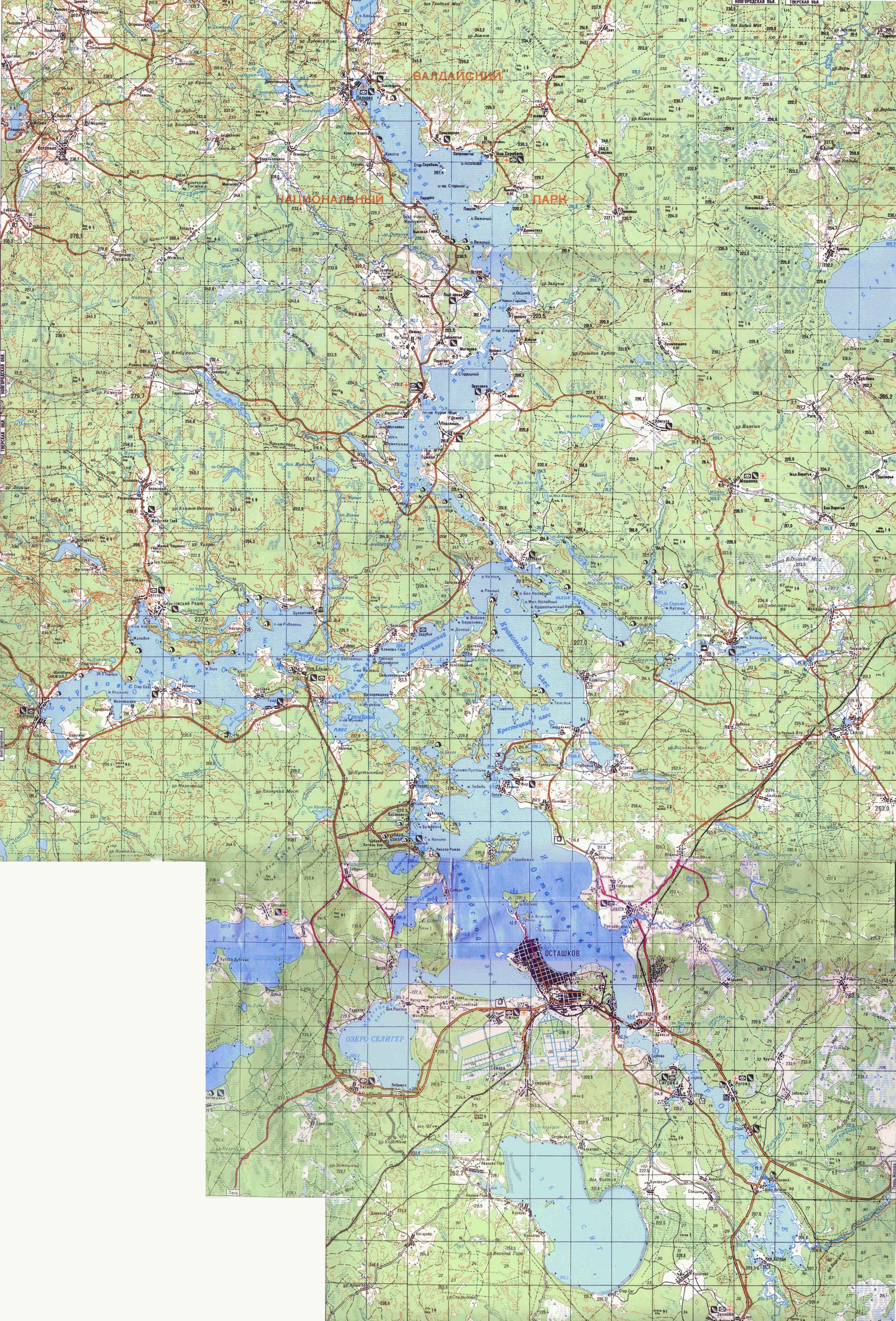 Известные озера Тверской области на карте